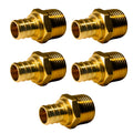 5 Pack XFITTING 3/4" Pex x 3/4" Male NPT Threaded Adapt
