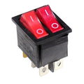 Dual Dpdt Rocker Switch For Boats 6 Pin For 2 Position With Red Light