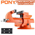 PONY 5-inch Heavy-Duty Bench Vise Utility Combination Pipe Vise 360°