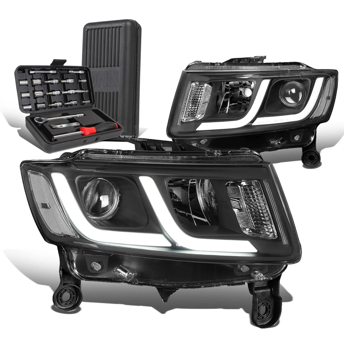 For 2014-2016 Grand Cherokee Pair Led Black Clear | Built Supply Co