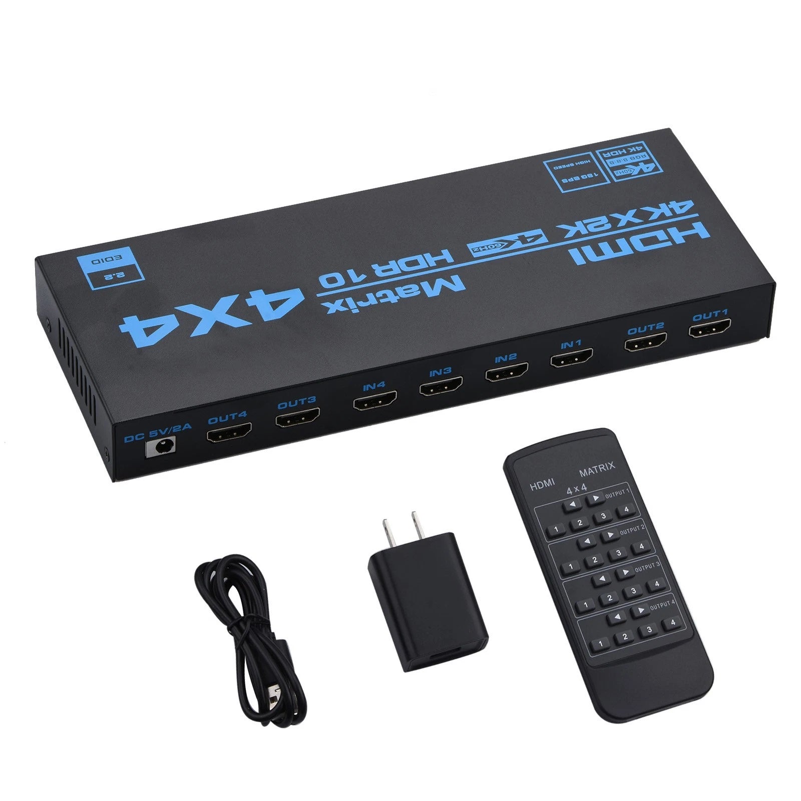 4x4 4 In 4 Out 4k Hdmi Matrix Switcher W/ Edid | Built Supply Co