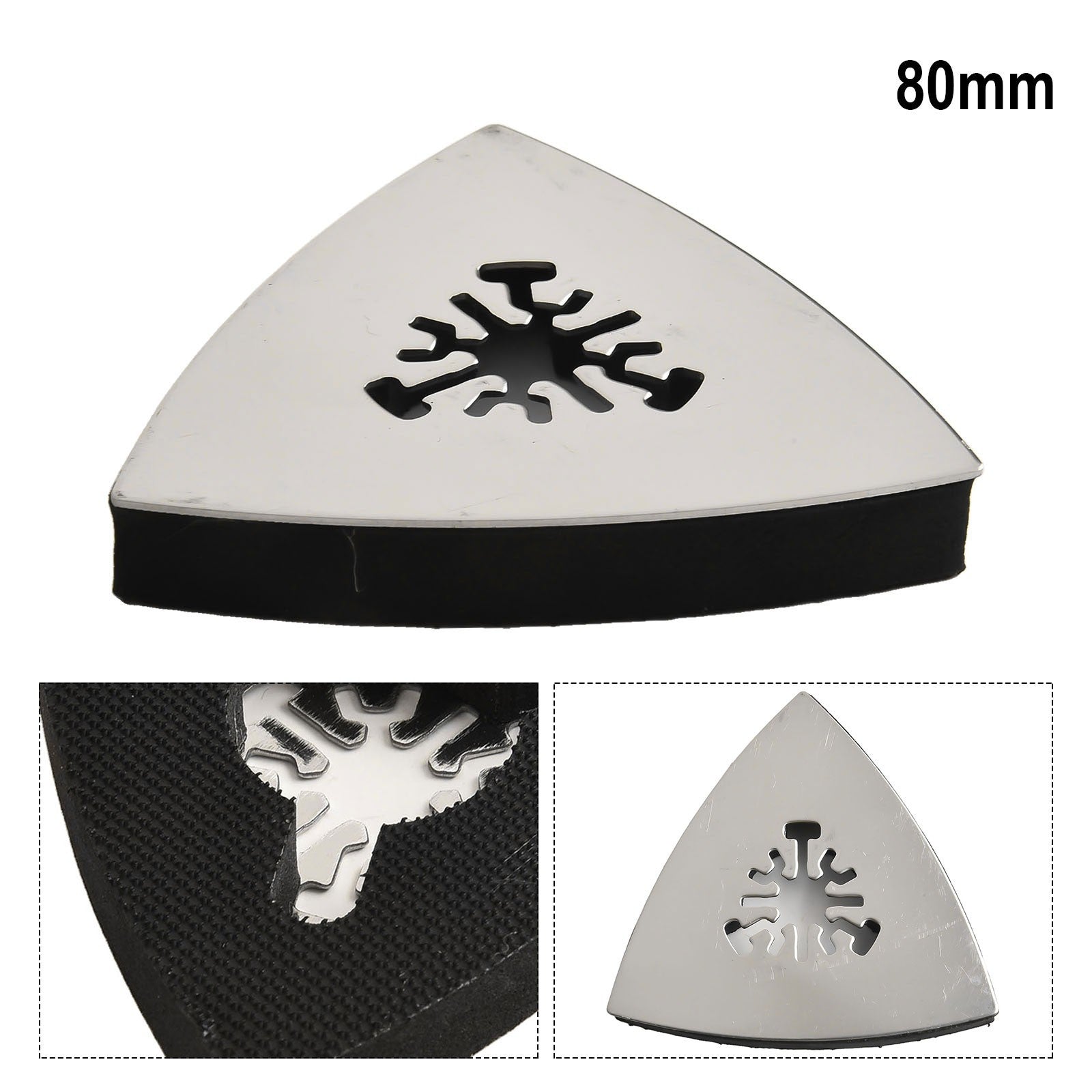 Triangular Sanding Pad with Metal Backing for Efficient Sanding 80*80mmOpens in 