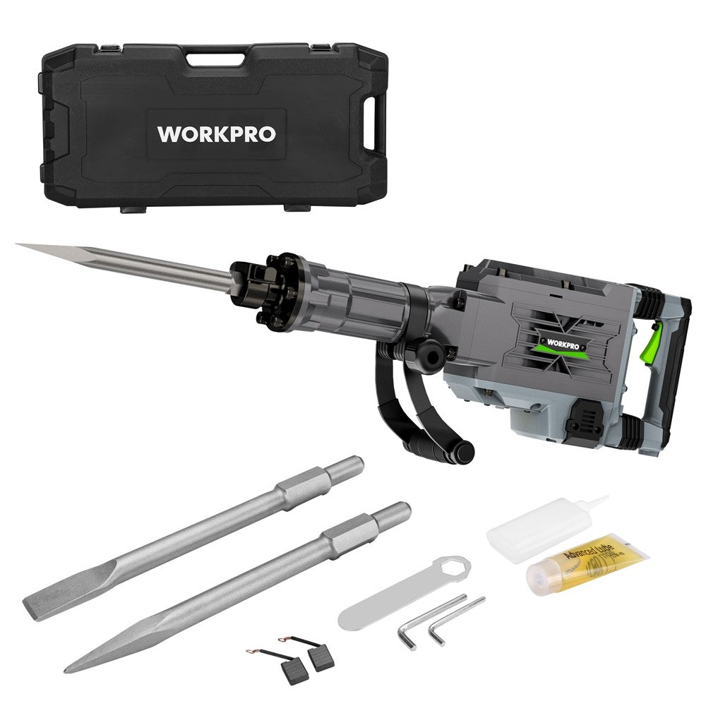 WORKPRO 1800W Electric Demolition Jack Hammer Concrete Break