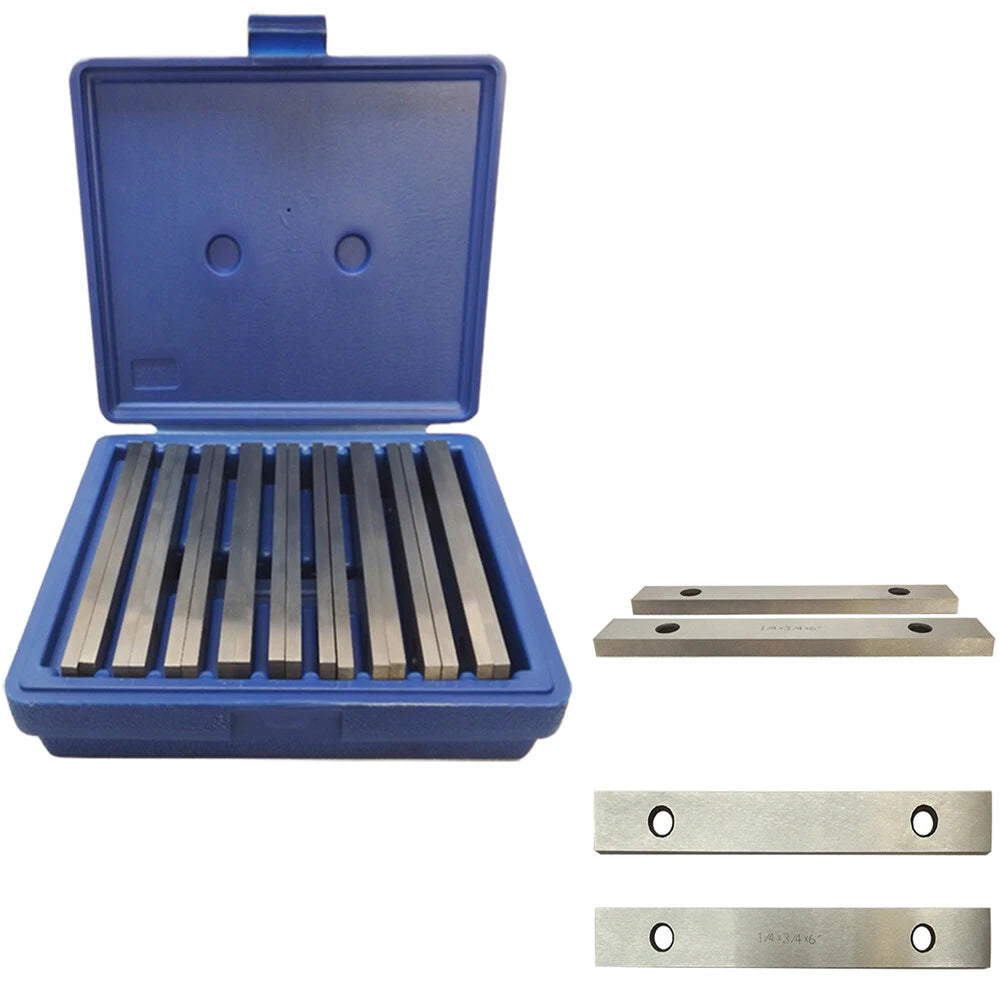 Harden Steel Parallel Set 9 Pair 1/4 Inch Thick 6 Inch Long 0.0002"
