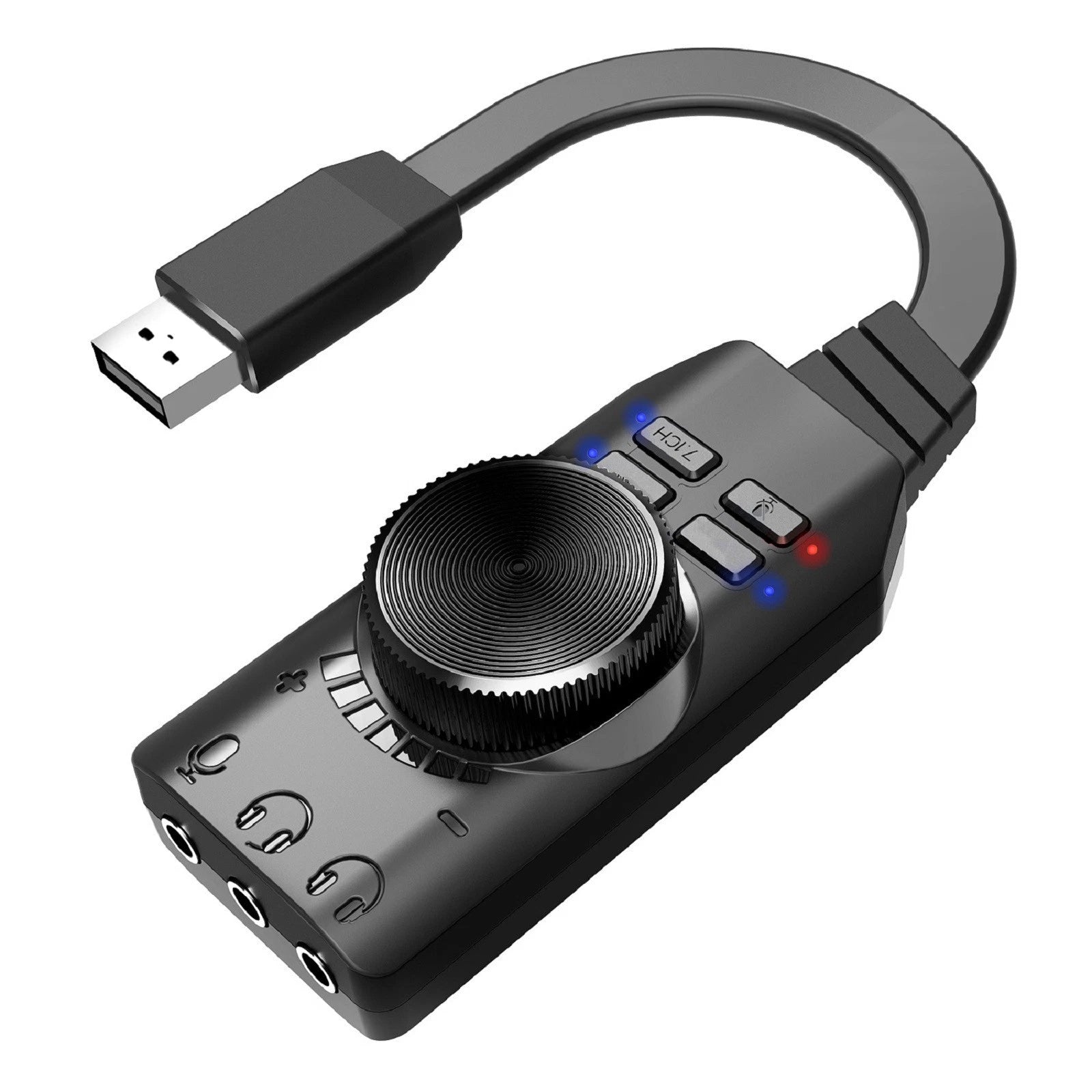 Portable Usb 2.0 External Sound Virtual 7.1 Channel Sound Card 3.5mm