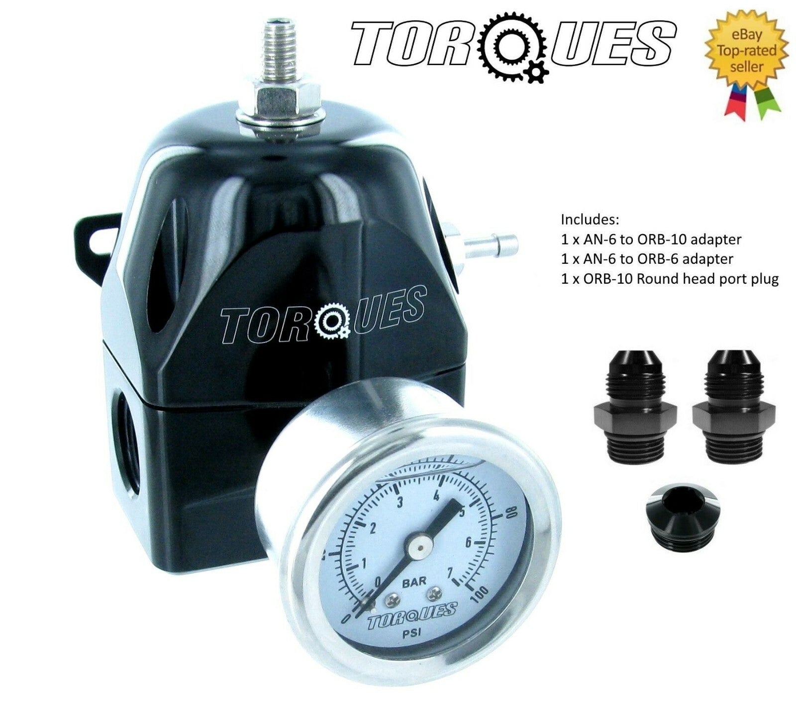 Torques AN-6 (ORB-10) Adjustable Fuel Pressure Regulator 30-70 PSI