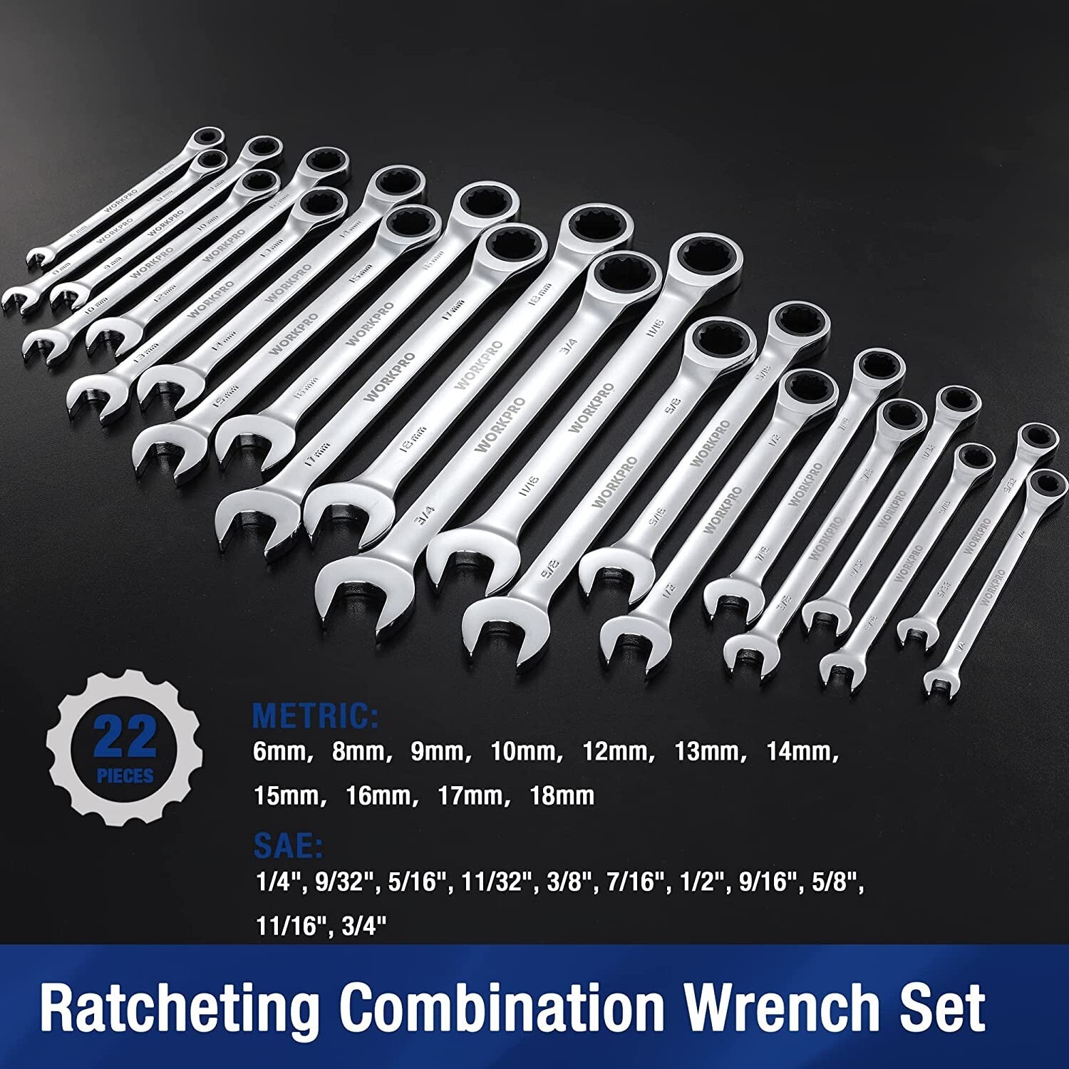 WORKPRO 22-Piece Ratcheting Wrench Set by WORKPRO
