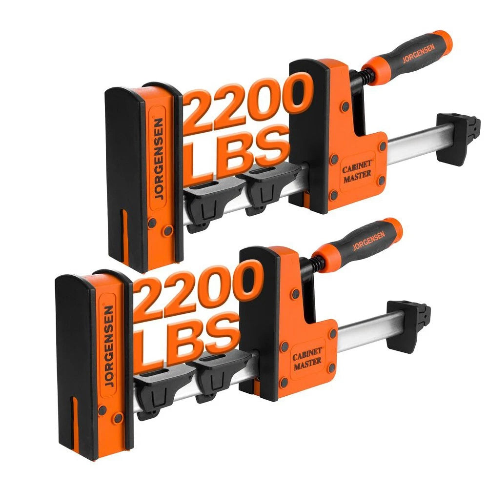 JORGENSEN 2PC 12" Heavy-Duty Parallel Bar Clamp Cabinet Master Clamp 2200lbForce