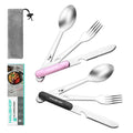 HAUSHOF 4-in-1 Camping Utensils 2PCS Detachable Fork Spoon Knife &amp; Bottle Opener