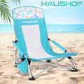 Haushof High Back Beach Chair Low Seat Camping Chair Folding Chair