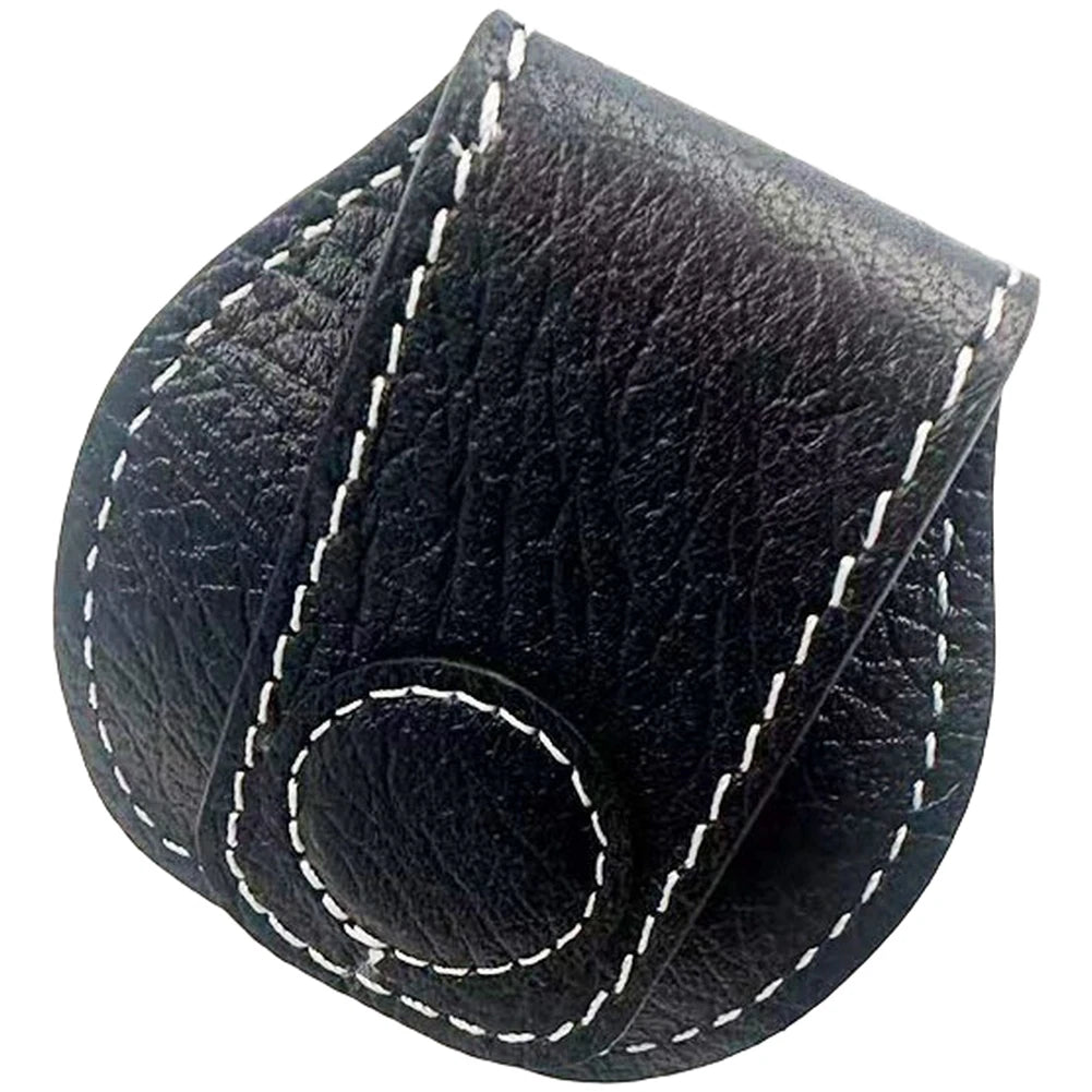 Compact Black Leather Chalk Holder 7.7 X 7.2 X 6 Cm For Billiards