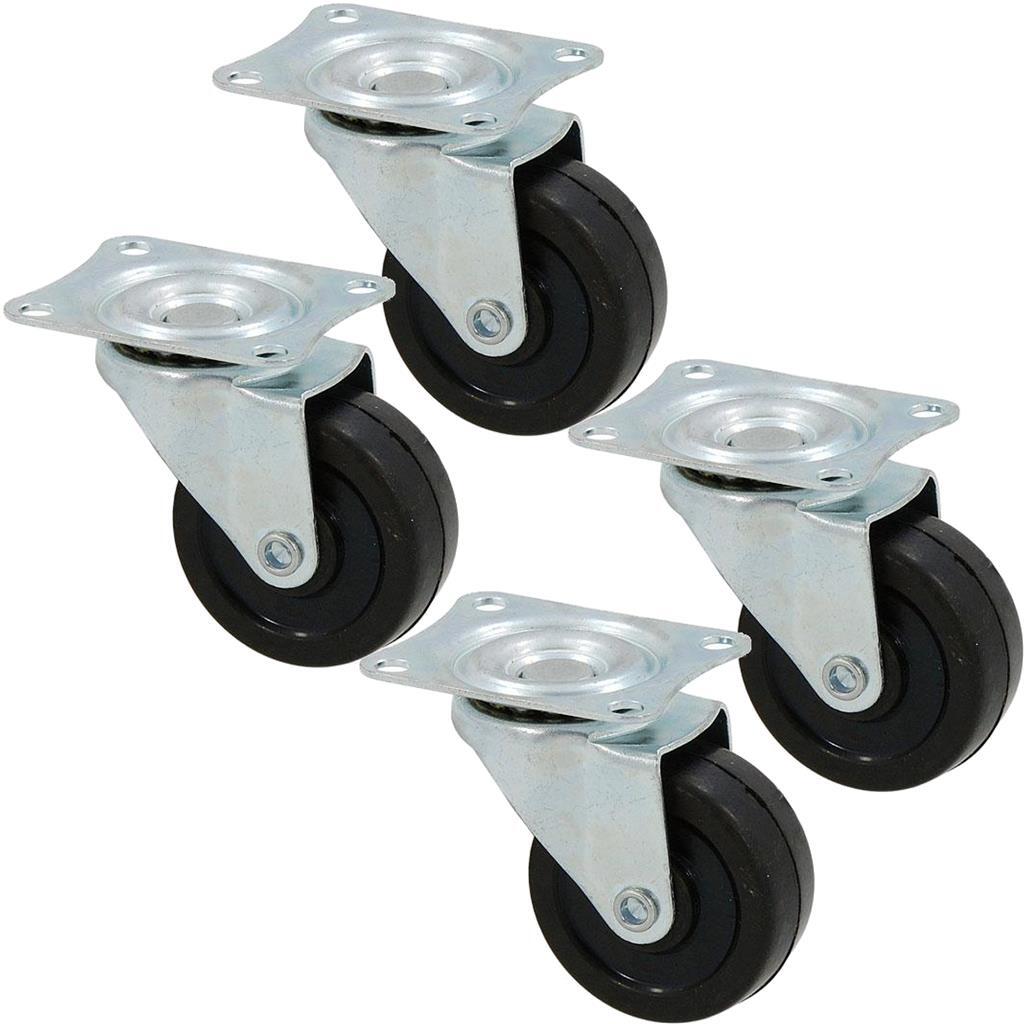Neilsen 50mm Swivel Castor Wheels - 2 Pack