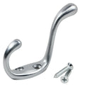 Rok Heavy Duty Brushed Chrome Home Wall Closet Towel Coat Double Hook