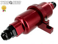 An -10 (an10 Jic -10) Red Billet Fuel Filter 30 Micron and Billet