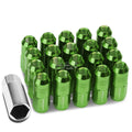 Closed End M12x1.25 50mm Tall 20mm Od Green Aluminum Jdm Lug