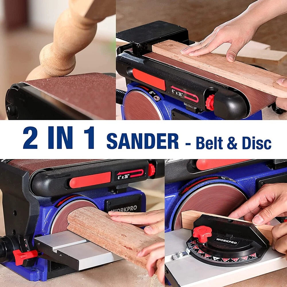 4"x36" Belt Sander 4.3a 3600rpm Belt Disc Sander Combo 1/2 Hp 6-inch