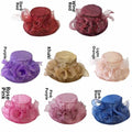 For Womens Sun Hat In Organza And Mesh With 10cm Brim And Floral Touch