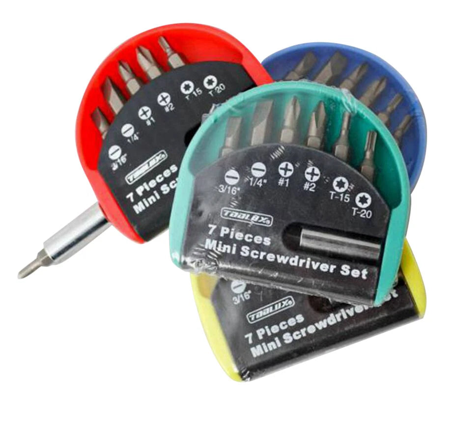 4pk  7-in-1 Screwdriver Bits:Flat Phillip Torx Bits Set with Bits Tip Holder