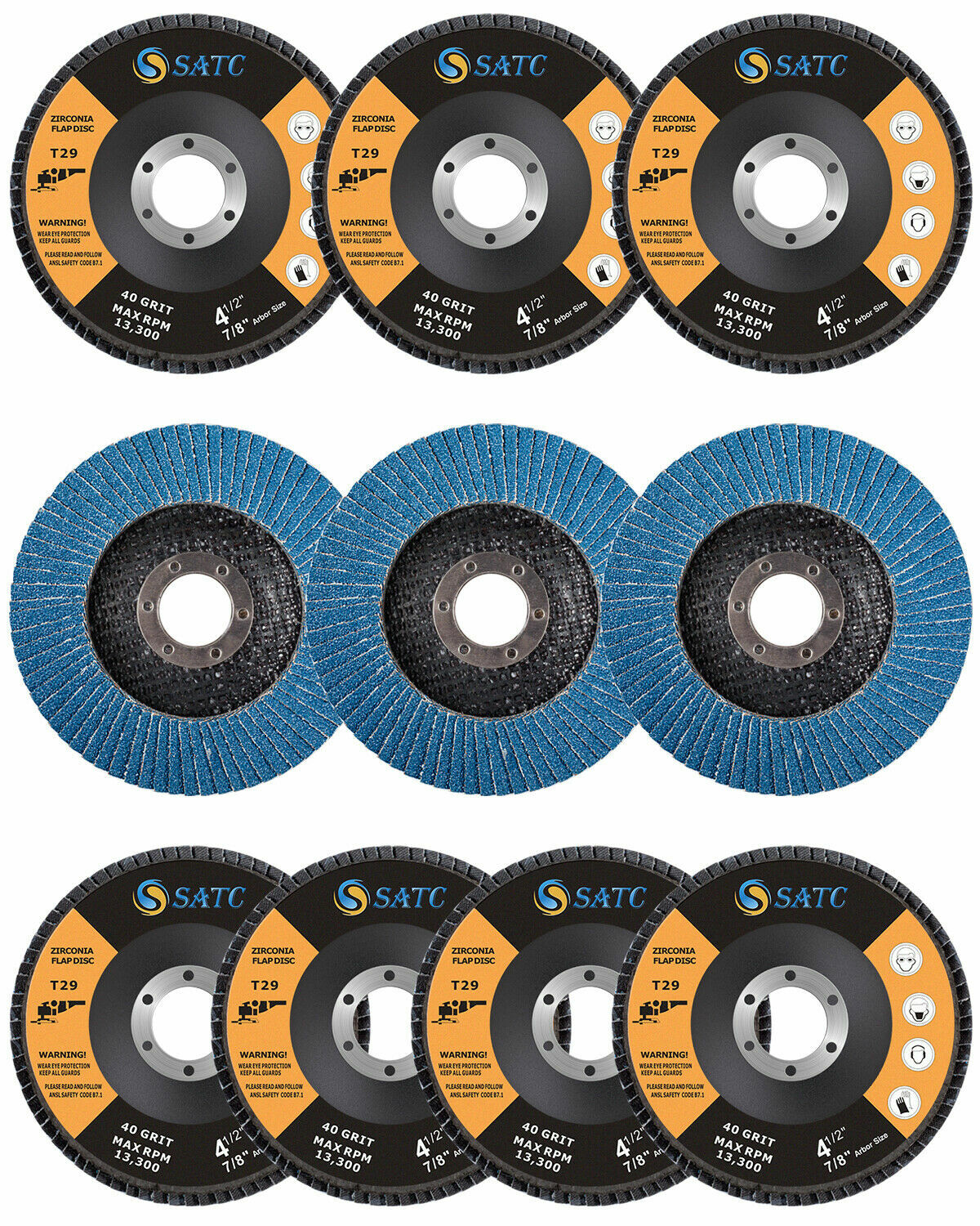 10PCS Flap Disc 4-1/2" 40 60 80 120 Grit Grinder Sanding Grinding