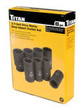 Titan 8-Piece Metric Deep Impact Socket Set by Titan