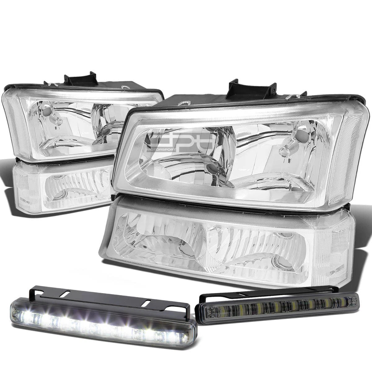 Chrome Headlight+clea<wbr/>r Corner+bumper+<wbr/>LED | Built Supply Co