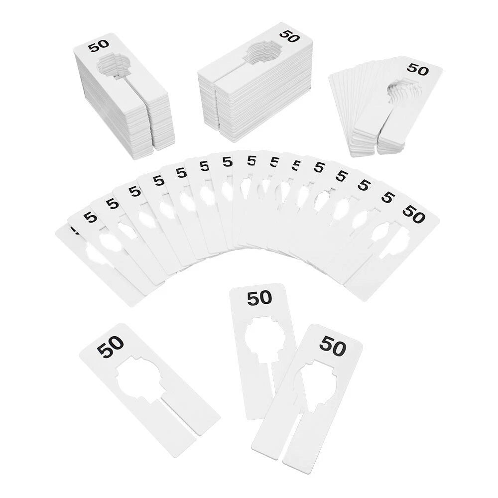 Hangers Retail Clothing 2" X 5" Rectangular Plastic Size 50 Dividers