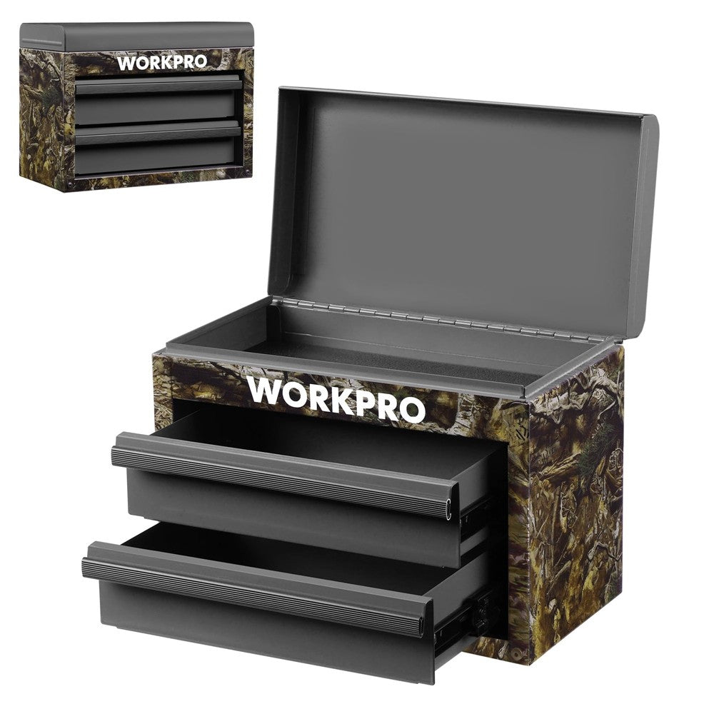WORKPRO Metal Mini Tool Box with Two Drawers by WORKPRO
