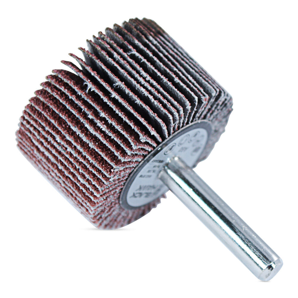 1-1/2" x 1" x 1/4" Shank Mounted Flap Wheels - A/O 120 Grit Sanding