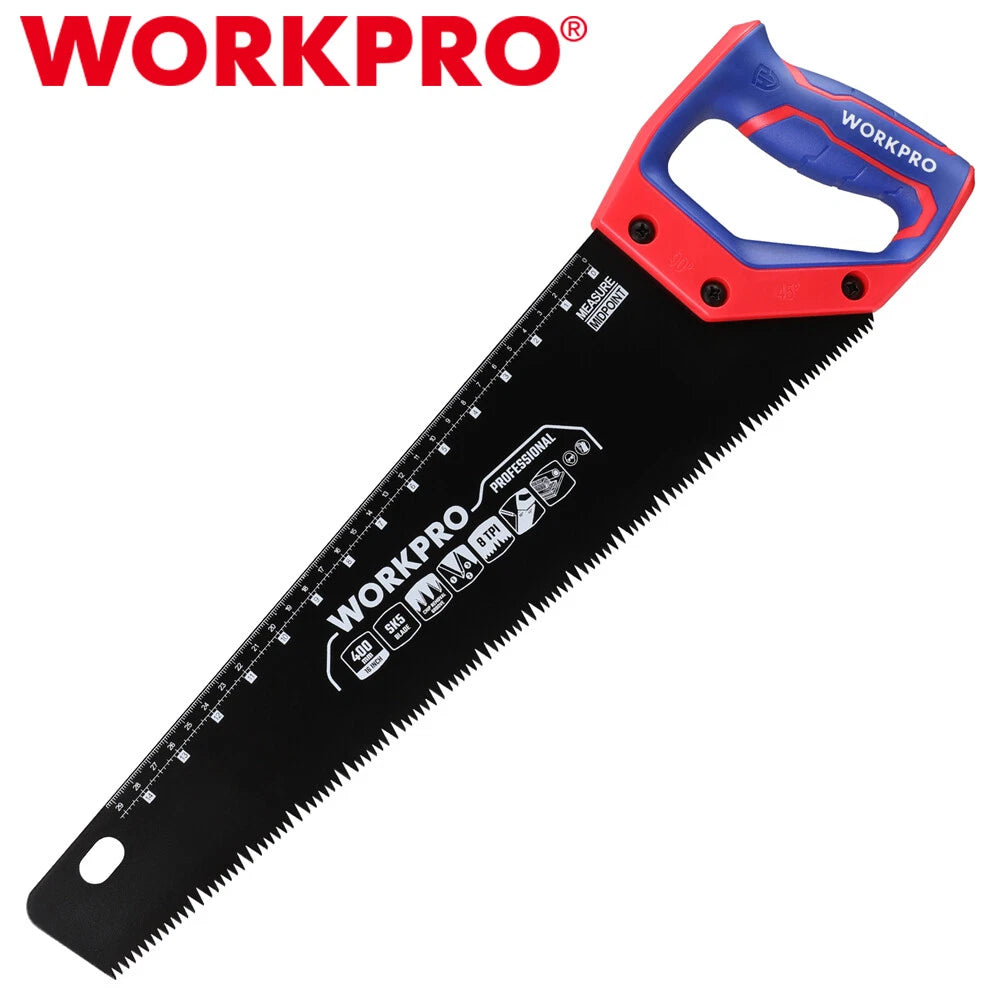 Workpro Hand Saw 16-inch Universal Handsaw Anti-rust Wood Saws