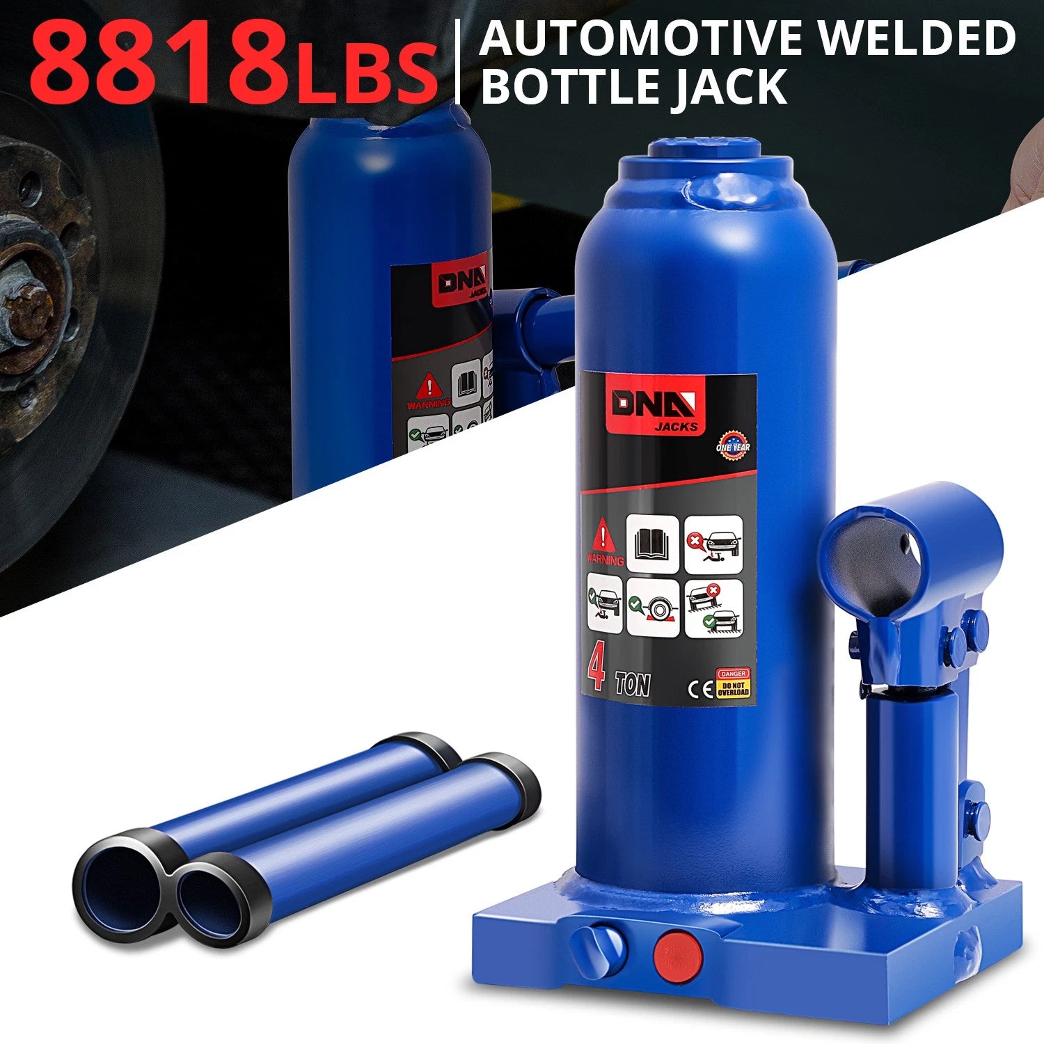 Blue 15" 4 Tons Manual Automotive Hydraulic Welded | Built Supply Co