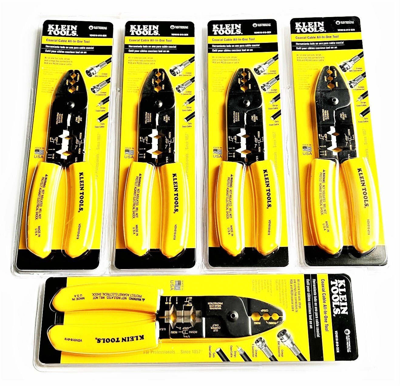 5 Klein Tools Coaxial Cable Crimper Stripper