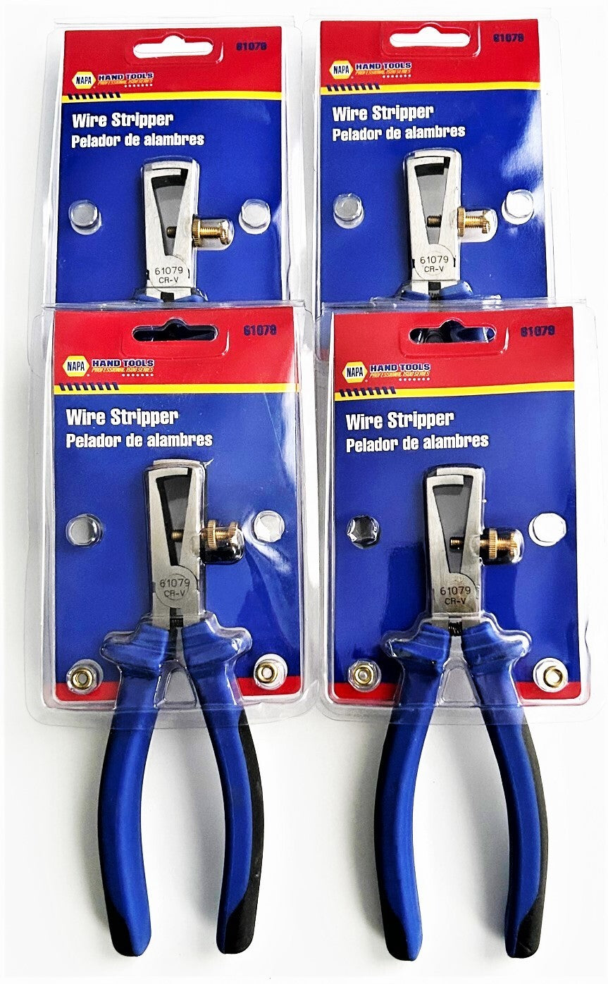 4 NAPA Adjustable Quick Wire Strippers Spring Loaded 10-22 Gauge Stranded SolidO