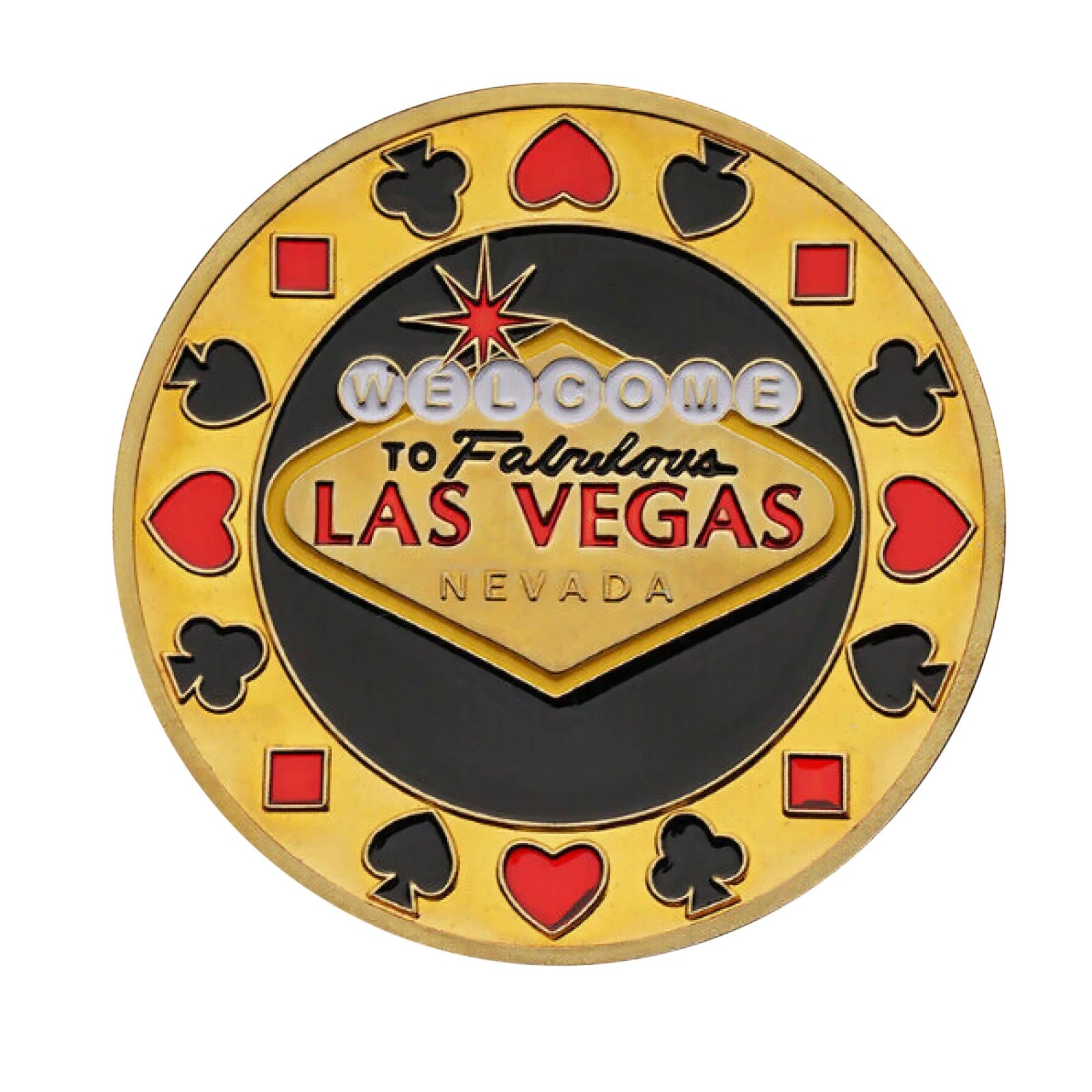 Guard Card Protector Coin Chip Metal Poker Gold Plated + Round