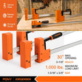 Jorgensen 2PCS 30" 90° Parallel Clamp Cabinet Master Bar Clamp Set 1500 lbs load