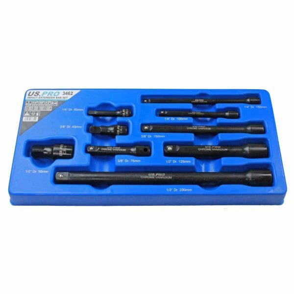 Us Pro Tools 1/4" 3/8" 1/2" Dr Impact Extension Bar Set Socket Bars