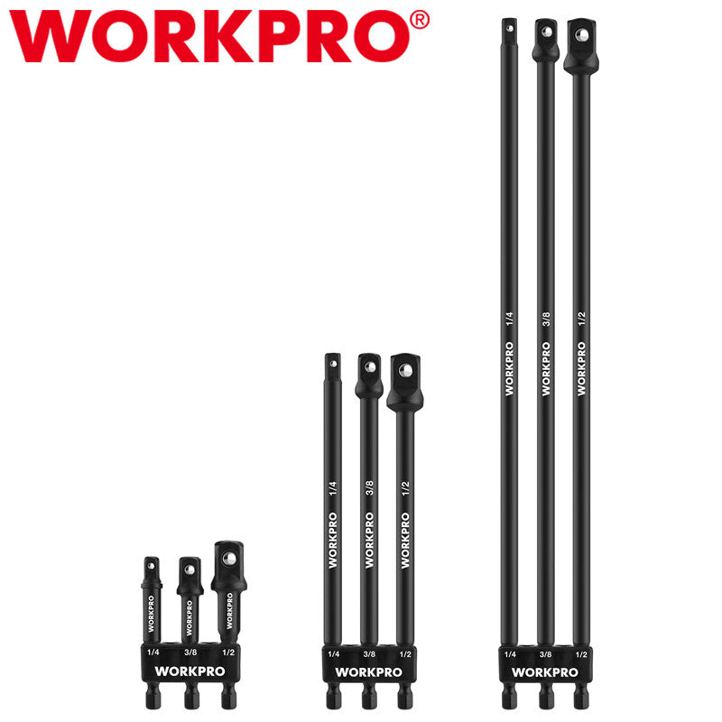 WORKPRO Socket Adapter Extension Set 1/4"/3/8" /1/2'' Drive Impact