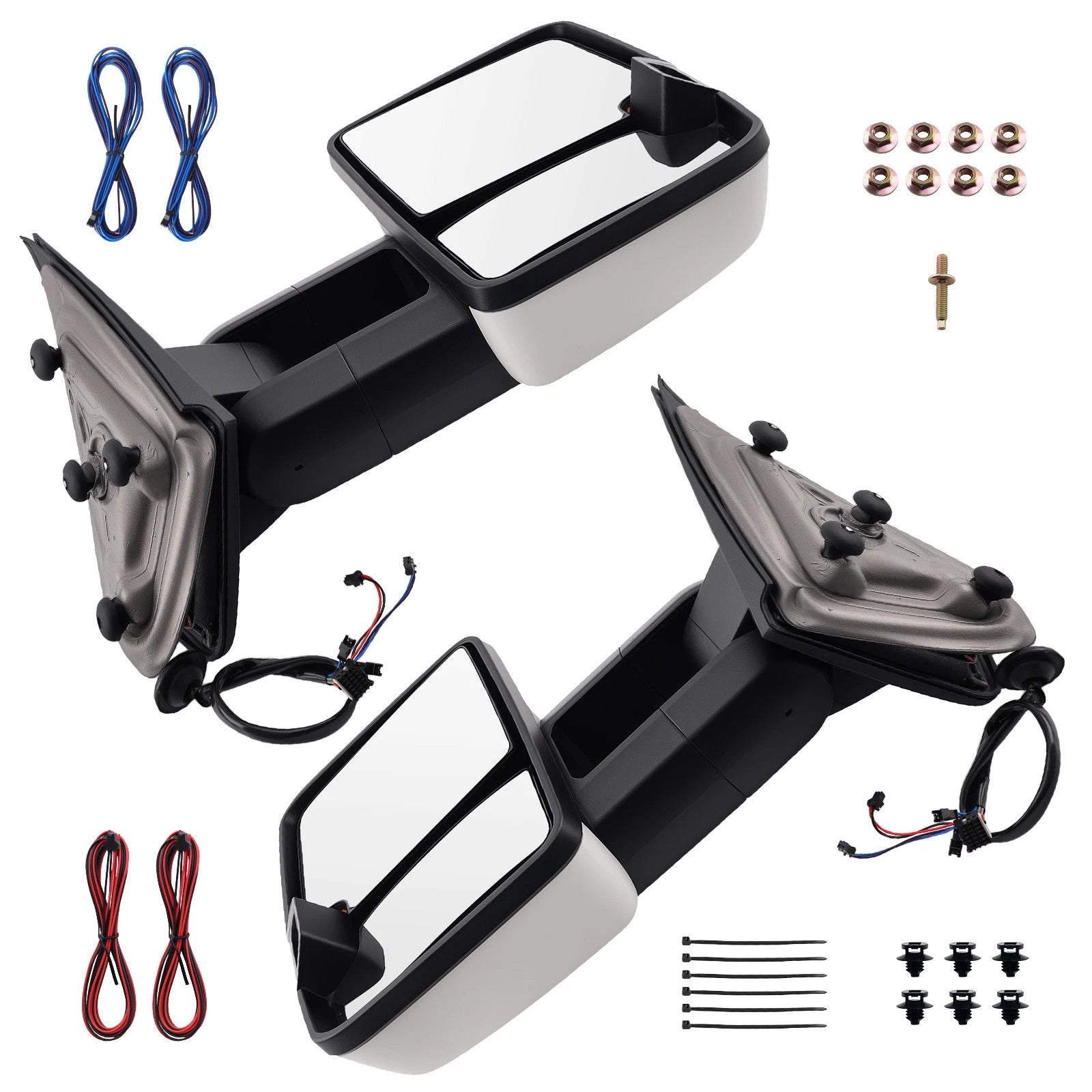 Power Side Mirror Pair for Silverado 2500HD/3500HD 2014-2019 LED Heated Black