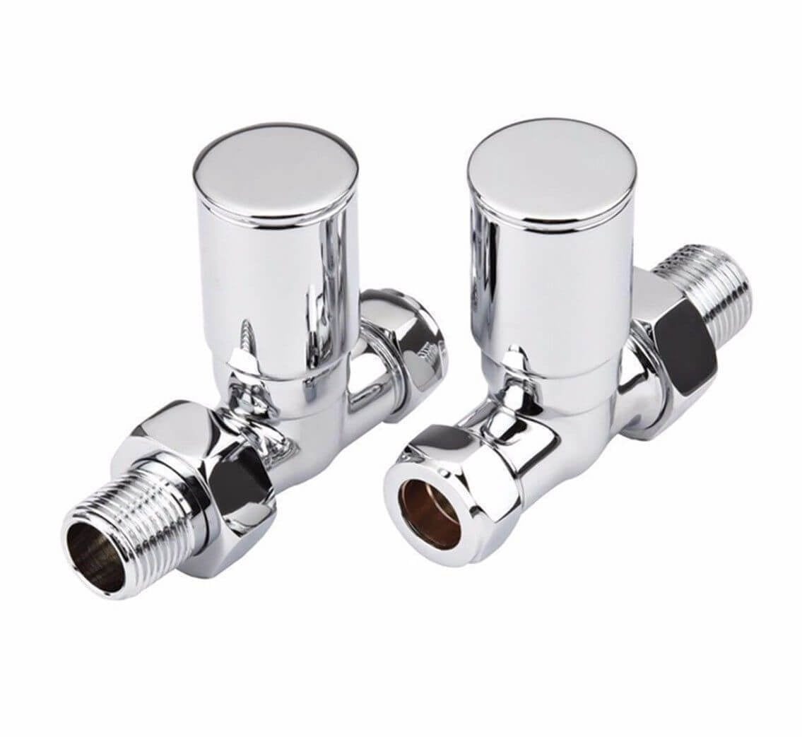 Inta 15mm Pair Modern Straight Radiator Valves