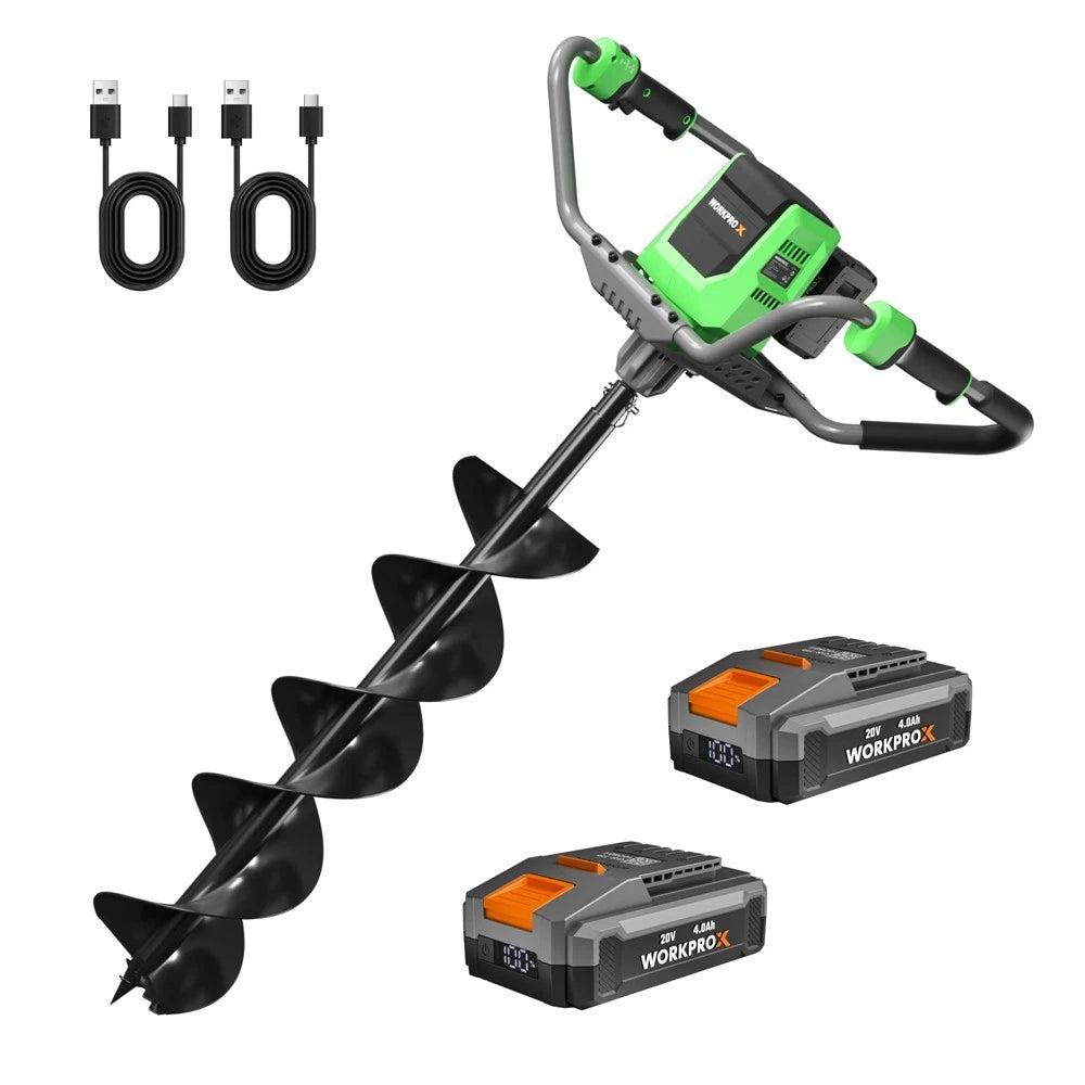 Workprox 40V Auger Post Hole Digger, 8" Electric Auger 2-speeds