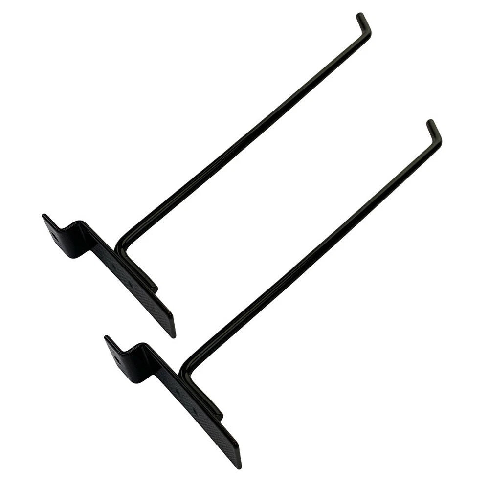 10" Slatwall Hook Panel Display Hooks, 1/4" Thickness Metal, Black -