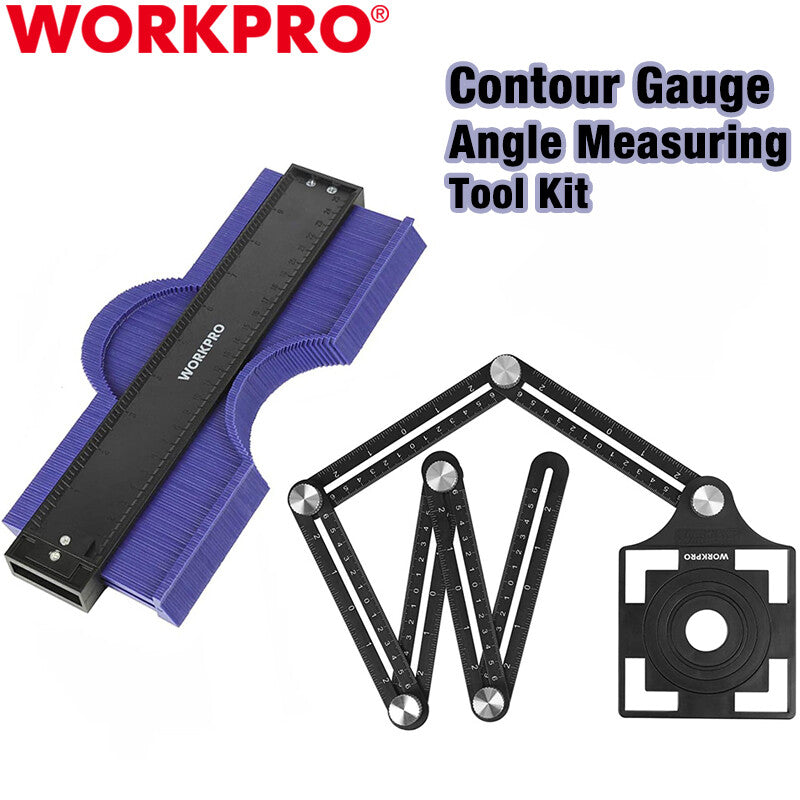 WORKPRO 10" Contour Gauge 6-Sided Angle Measuring Tools Contour Gauge