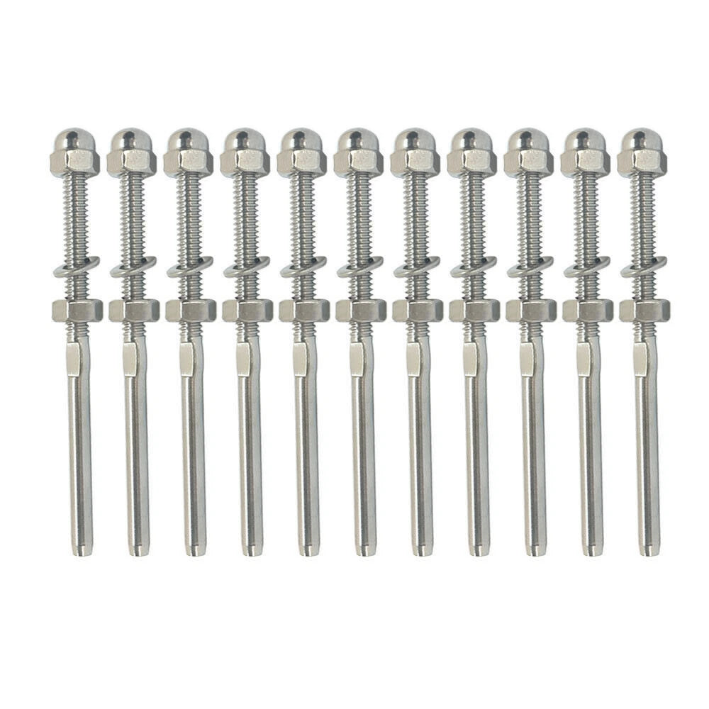 4" Long End Fitting For 1/8" Cable Rail Railing Stainless Steel 316