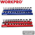 WORKPRO 2PC 3/8" Magnetic Socket Organizer Set SAE & Metric Socket