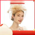 Feather Bow Lace Mesh Hair Band Bridal Headband For Formal Events