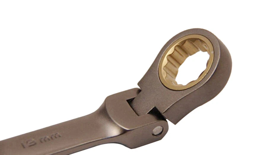 Cr-v Flexible Ratchet Combination Ring Open Spanner Metric Individual