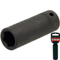 Neilsen 1/2" Drive Standard Deep Square Metric Single Impact Socket