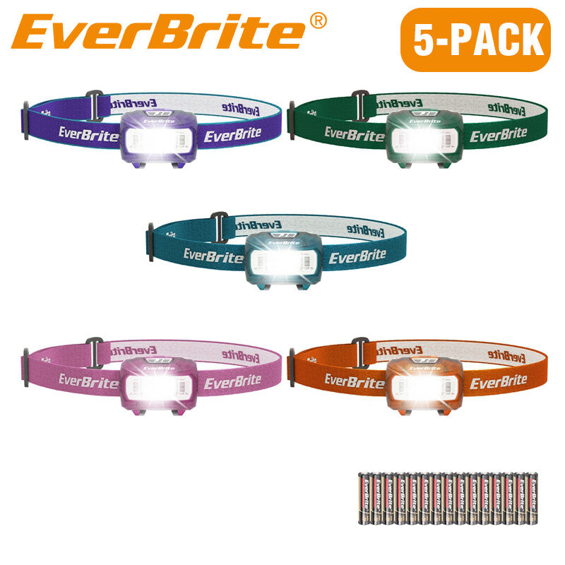EverBrite 5-PACK LED Headlamp Super Bright Head Lamp 5 Lighting Modes
