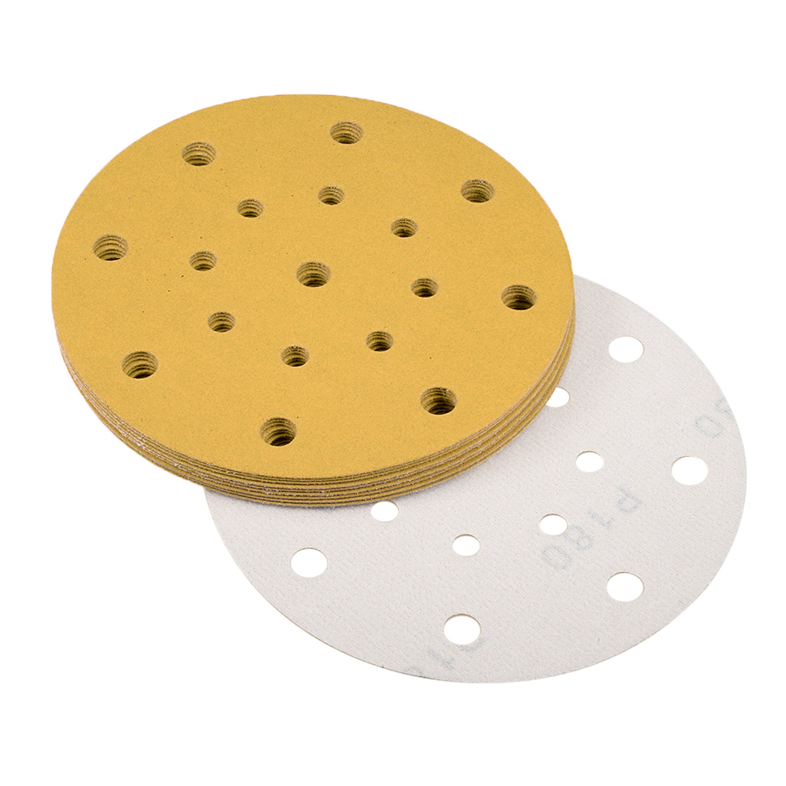 50Pack 6 inch 17-Hole 180 Grit Premium Sanding Discs Hook Loop Orbital