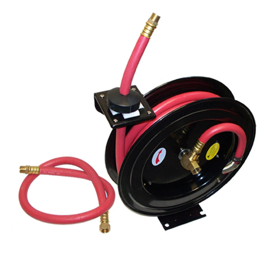 100 Ft X 3/8'' Retractable Air Hose Reel Mountable Truck 300PSI