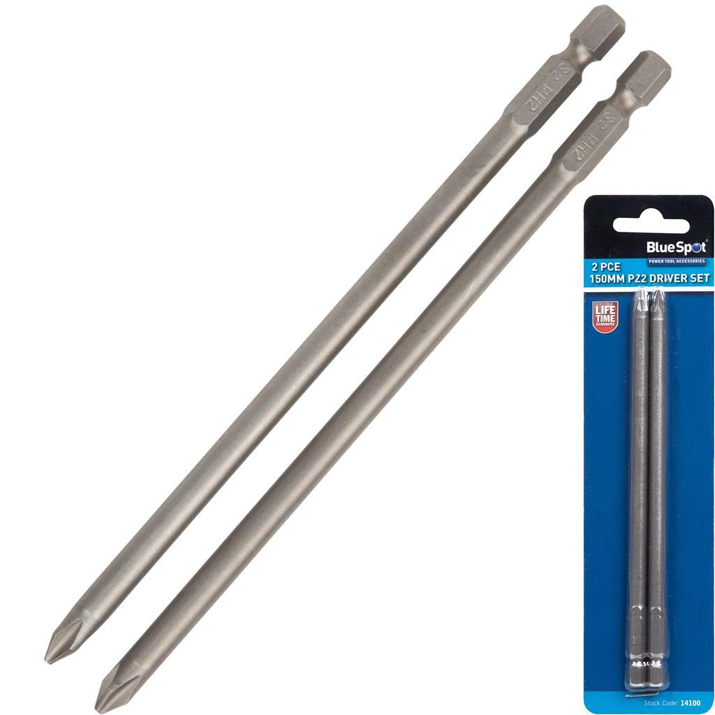 Bluespot 2pc 150mm Extra Long Reach Screwdriver Bit Set by Bluespot